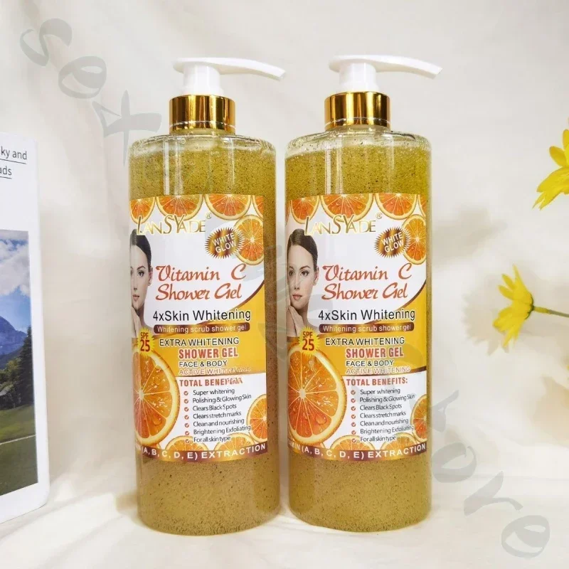 Large-capacity scrub shower gel, silky skin foam, dense deep cleansing, moisturizing and refreshing, improves dry and flaky skin