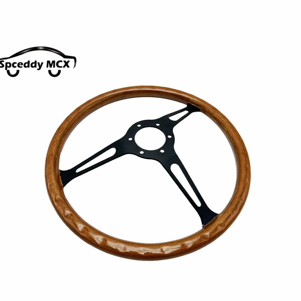 木製3スポークステアリングホイール Amazon | No.1 Racing ウッド ステアリング 直径380 mm 15インチ木目