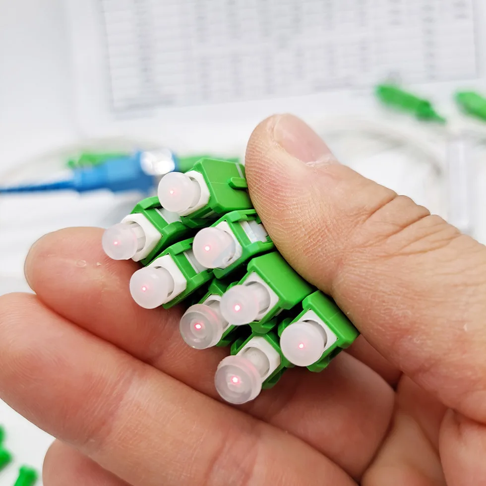 10/30pcs/lot Original 1X2 1X4 1X8 1X16 1X32 PLC Spliter SC/APC SM G657A1 0.9mm PVC 1m FTTH Fiber Optic Splitter