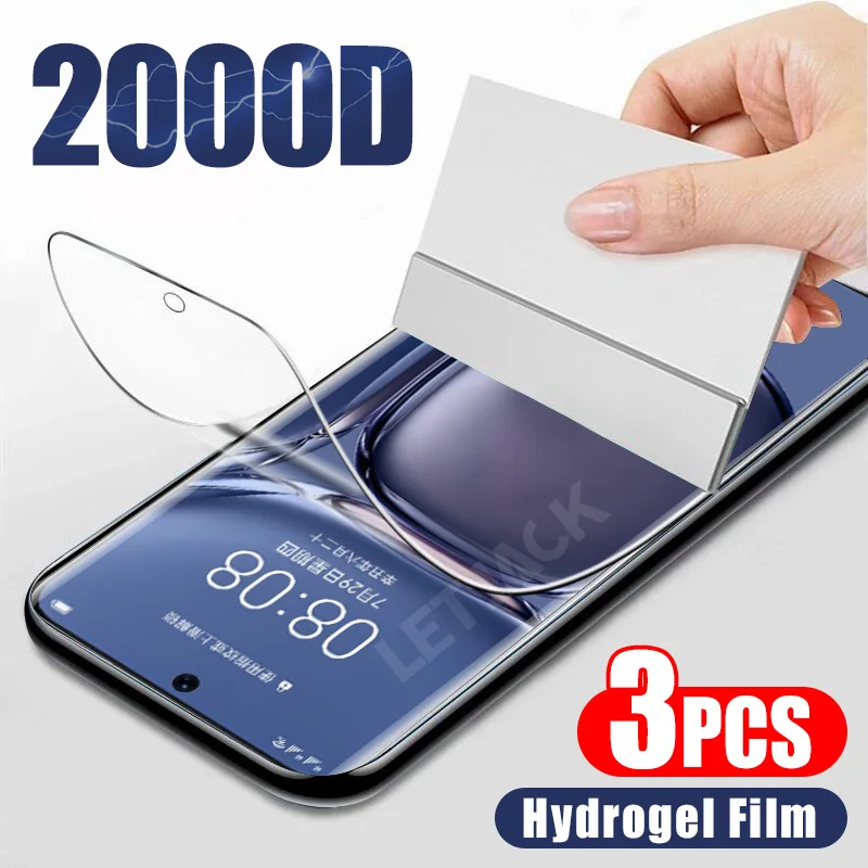 

1-3Pcs Full Glue Hydrogel Film For Huawei P60 Art P50 P40 P30 Lite P20 Pro Y9A Y9S Y7A P smart Z Y9 Prime 2019 Screen Protectors