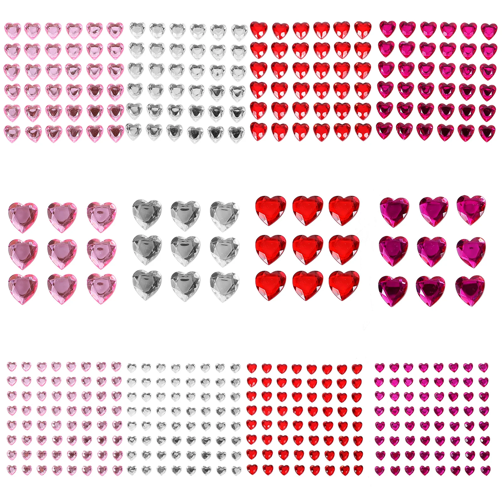 

12 Sheets Love Money Heart Rhinestone Sticker Jewlery Self Adhesive Rhinestones Acrylic Stickers