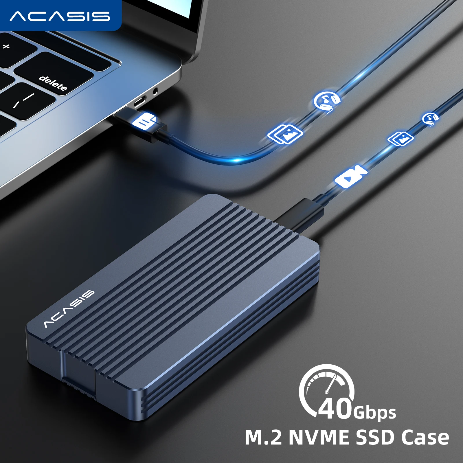 External Hard Drive Case SSD Enclosure External Hard Drive Box Hard Drive Enclosure HDD Case Enclosure Acasis Thunderbolt 4 Mobile Enclosure M.2 NVME SSD External Hard Driver PCIE Case For Macbook Laptop Desktop And Samsung 980 Pro