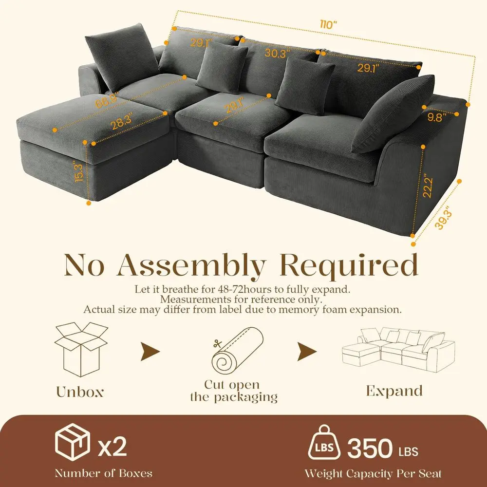 L Shape Cloud Sofa 1