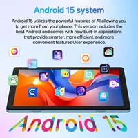 10-inch tablet PC, Android 15 system, quad-core processor, 12 (3+9) GB + 64GB storage, expandable up to 1TB, supports WiFi 6,
