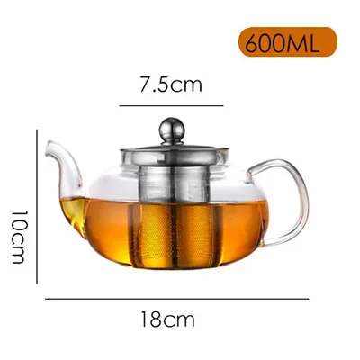 600/800ml Tea Set Heat Resistant Glass 1Teapot 6cups Teapot for Tea Cup Cups and Mugs Teeware Teware Gaiwan Sets Complete Tools