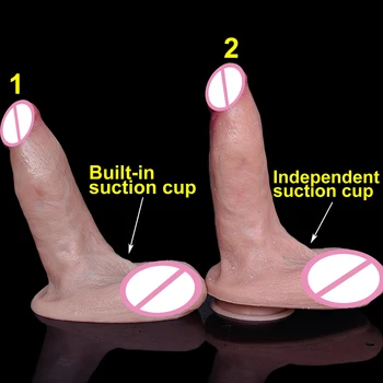 1:1 Soft Man Penis Big Silicone Dildo Skin Feel Suction Cup Thick Cock Anal Adult Toy for Men Women Gay G Point Masturbate Dick 2
