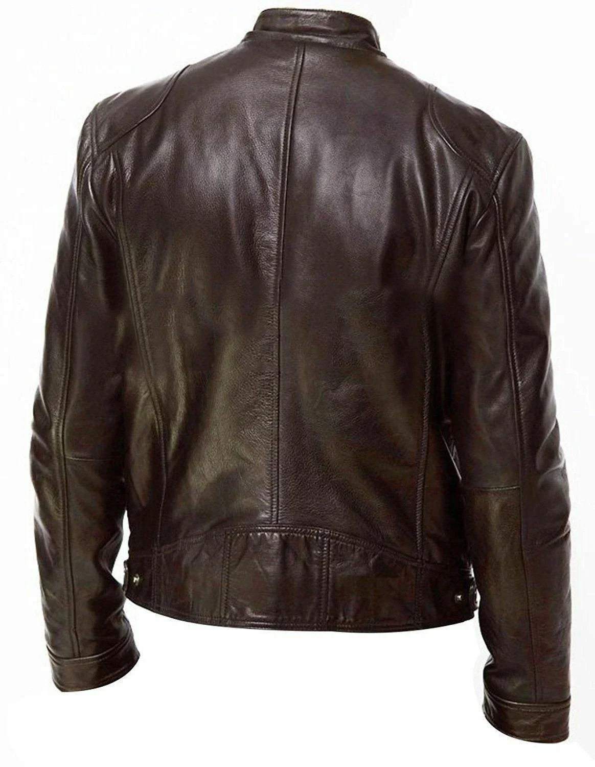 PU Stand Collar Zip Casual Slim Windbreaker Chaquetas Motorcycle Leather Jacket Men's Winter Fleece Tactical Jacket  Mens Jacket