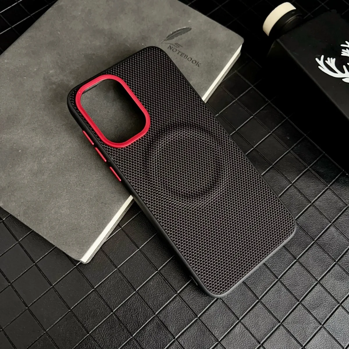 Magnetic Luxury Leather Phone Case - Soft TPU+Nylon Woven, Shockproof Protection Cover