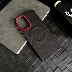 Magnetische Luxe Leren Telefooncase - Zachte TPU+Nylon Geweven, Schokbestendige Beschermhoes