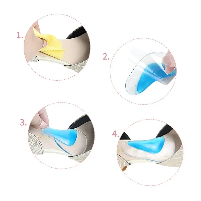 Silicone High Heels Arch Support Flat Shoes Insoles 2Pcs/4Pcs Unisex Flatfoot Orthotics Arch Support Insoles Anti Slip Insole
