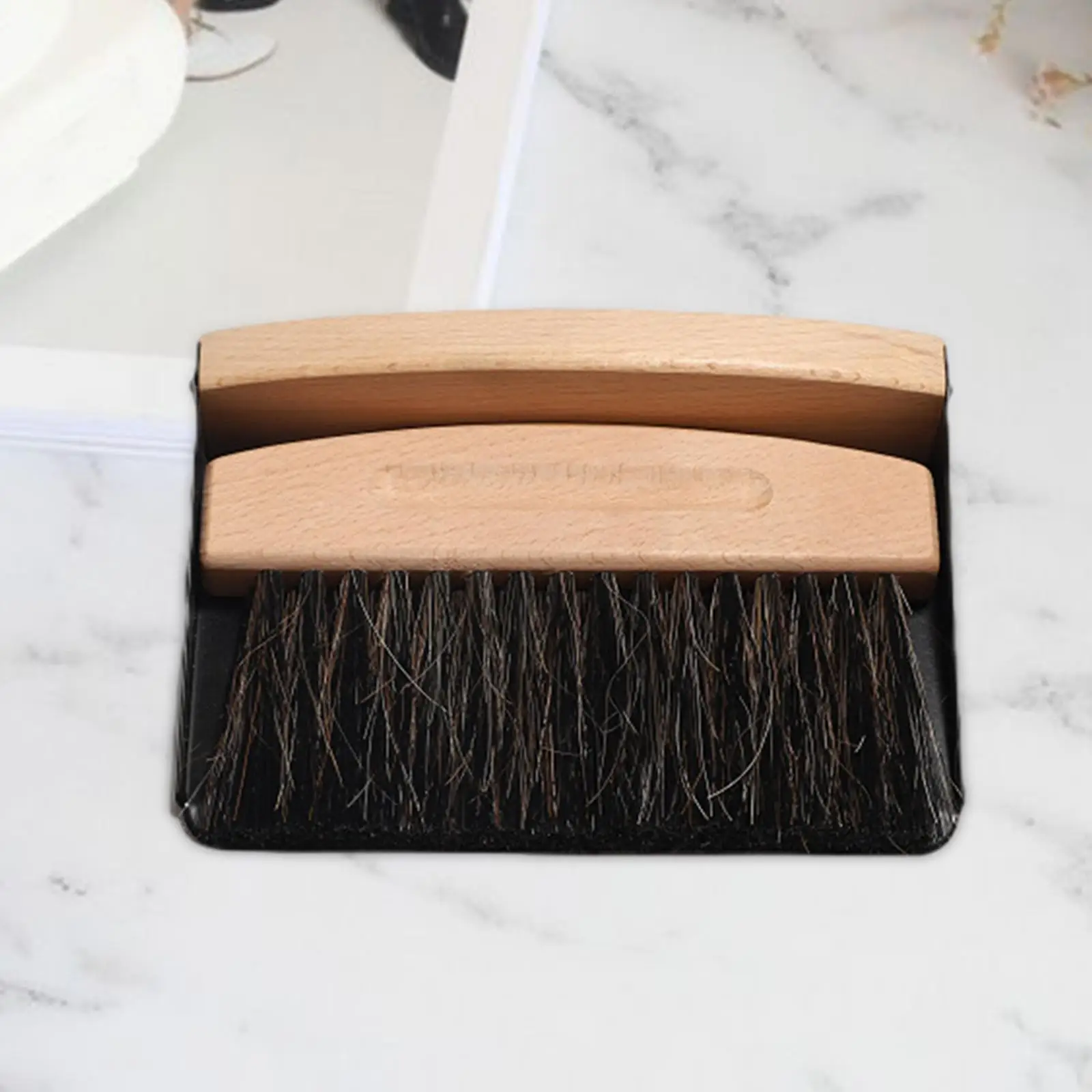 Mini Broom Dustpan Set Dense and Fine Bristles Wood Handle for Furniture Crevices Craft Classes Small Pet Feces Window Sills