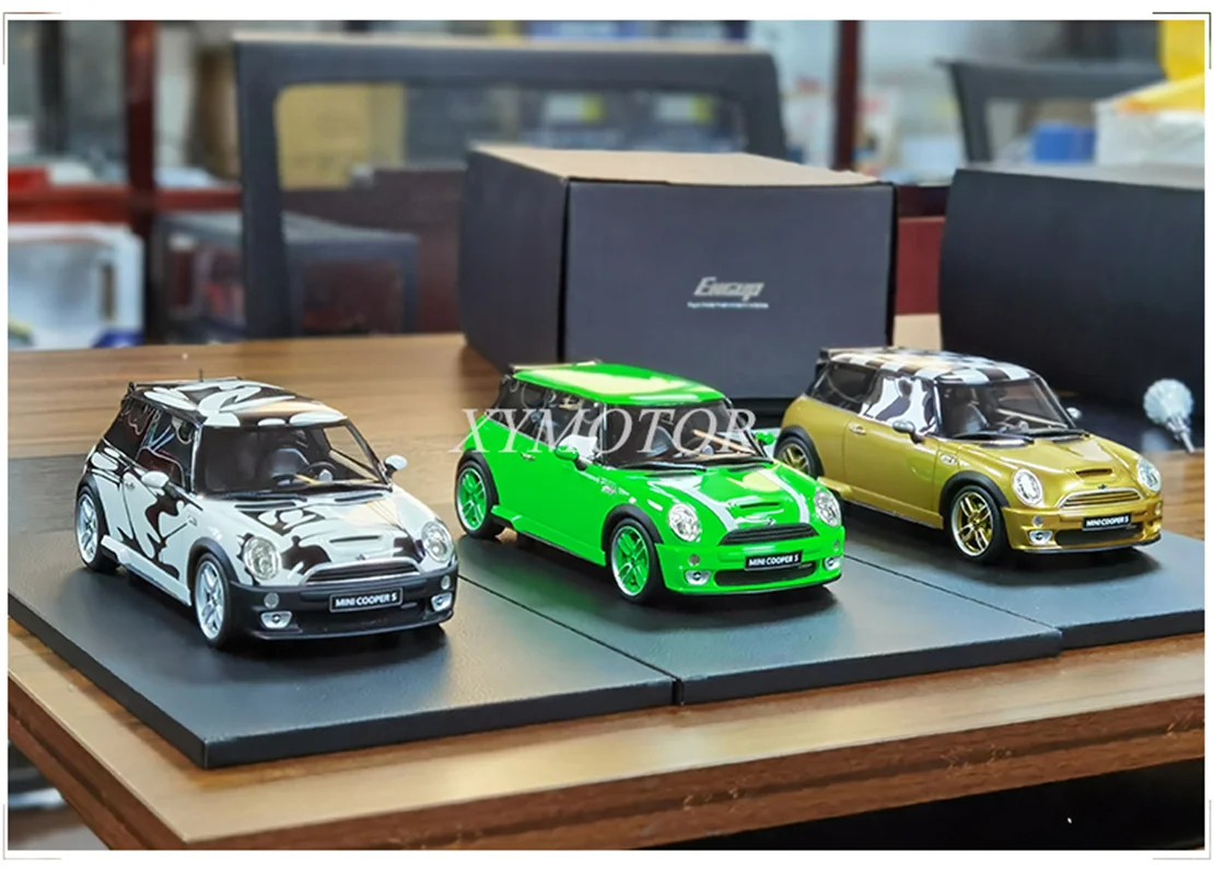

ENGUP 1/18 для BMW Mini Cooper S JCW Литые полимерные модели автомобилей белые/зеленые/Золотые игрушки подарки коллекция демонстрационные украшения