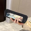 PU Pencil Case Portable Waterproof Transparent Cosmetic Bag Zipper Makeup Brush Storage Bag Sundries Organizers Stationery Gifts 2
