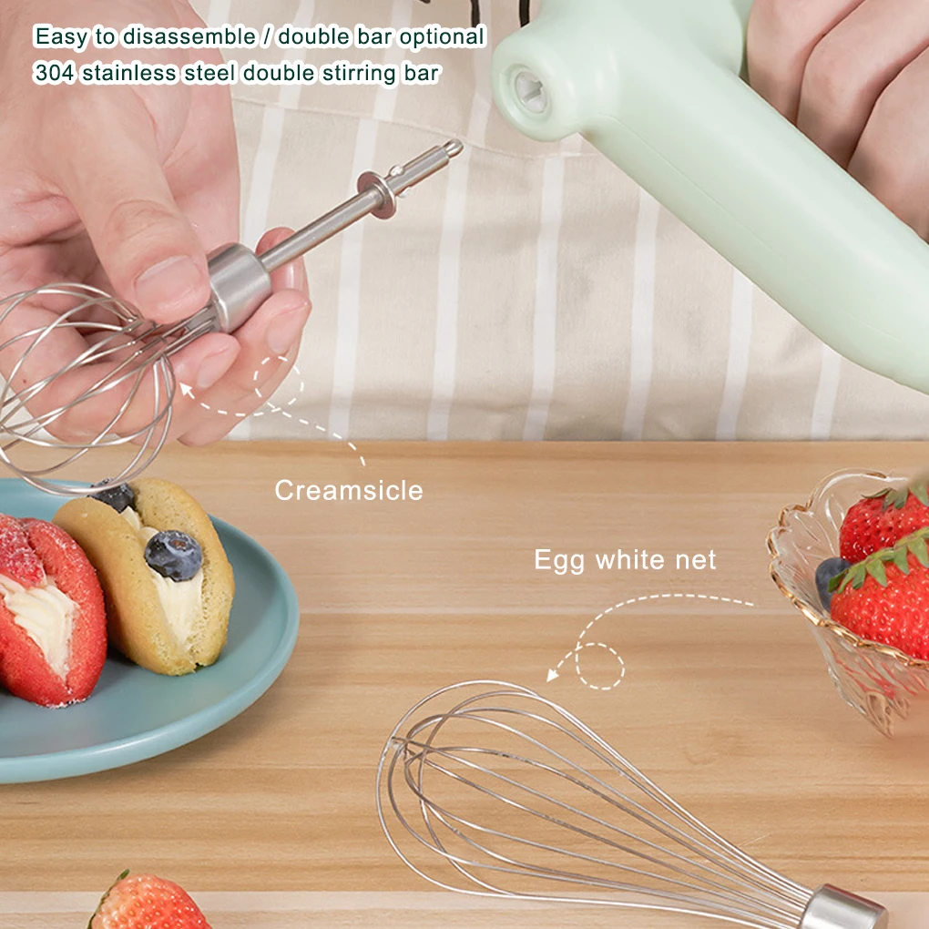 Egg Beater Electric Mixer Kitchen Gadget Quick Charging Battery-operating Convenience USB Charge Adjustable 4 Gears Pink egg beater food mixer electric whisk handheld electric whisk