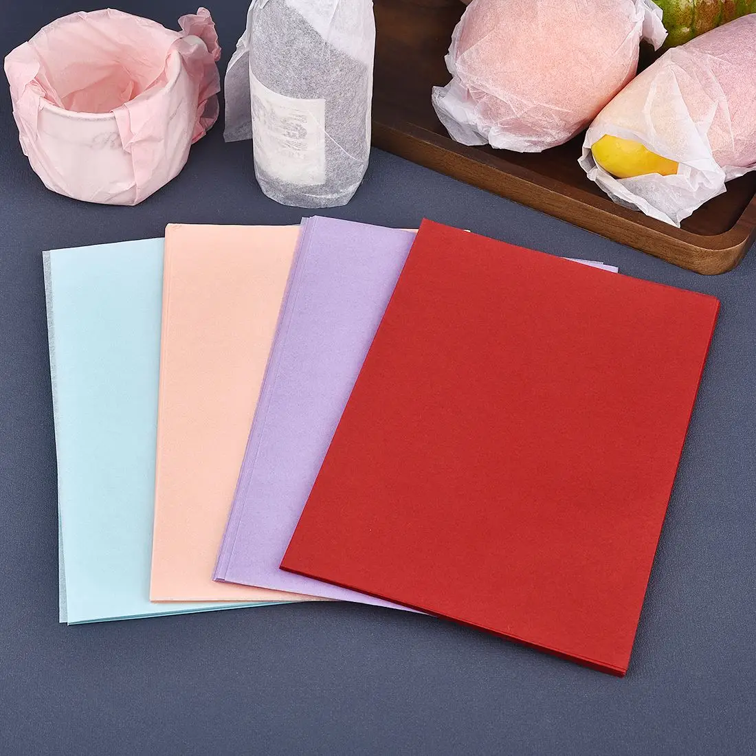 DIY 수제 반투명 와인 포장지 선물 포장, 의류 셔츠 신발 라이너 티슈 페이퍼, A4, A5, 100 개