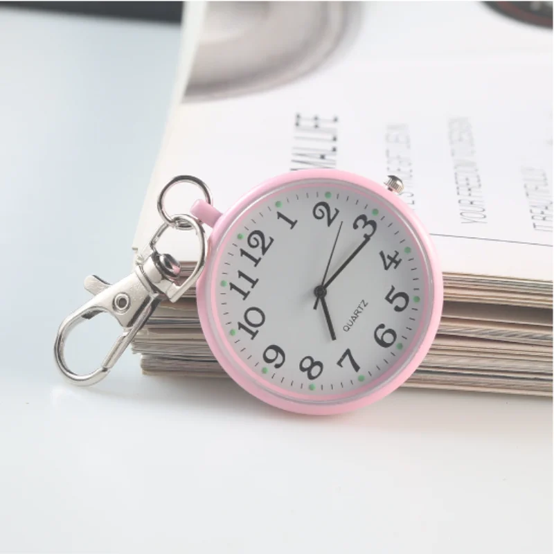 Classic Clock Craft Quartz Movement Round Clocks Keychain Remote Control Clock With Battery Student Doctor Medical Vintage Watch quartz watch pocket watch