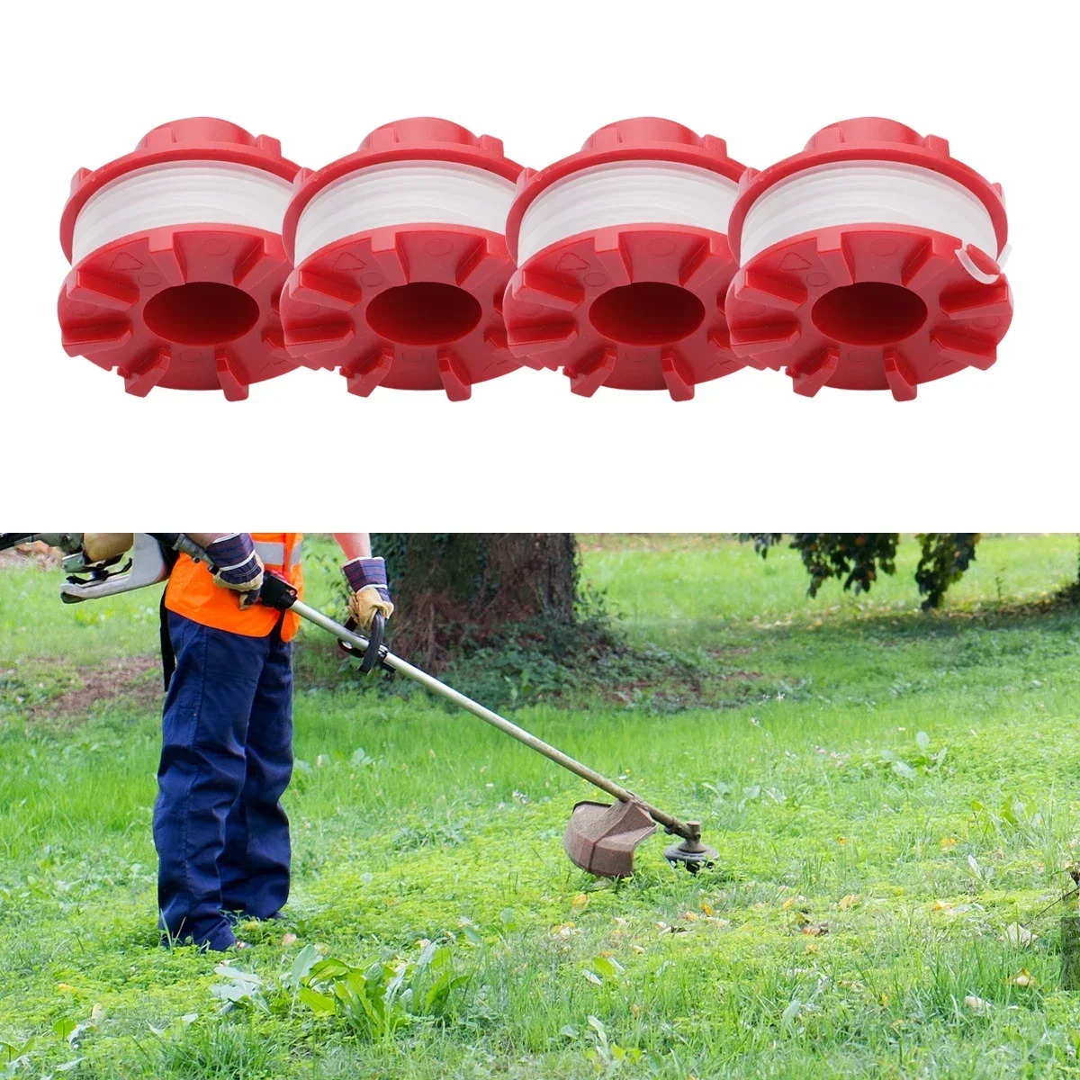 Red Line Spool Trimmer Coil 4 PCS for Einhell Rasentrimmer GE-CT 36/30 Li E SOLO, AGILLO 36/255 BL, AGILLO 18/20