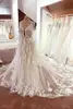 JIERUIZE Luxury Lace Appliques Backless Wedding Dresses Deep V-neck Spaghetti Straps Bridal Gowns Sexy Low Back Court Train 2