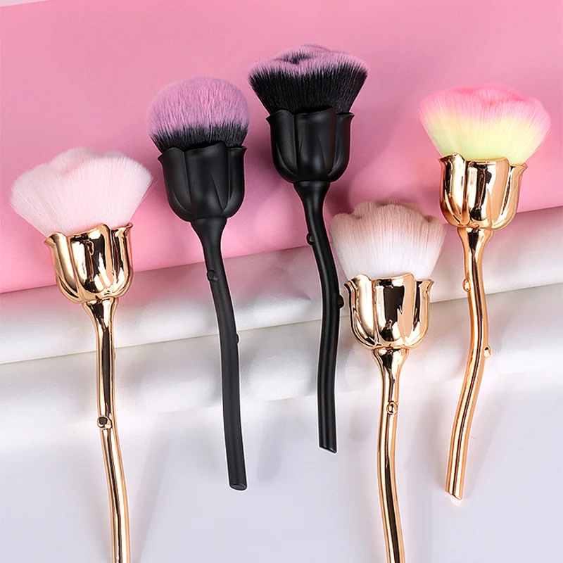

Rose Nail Art Dust Brush For Manicure Beauty Brush Blush Powder brushes Fashion Gel Nail Accessories Nail Material Tools