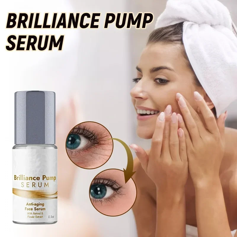 Brilliance Pump Face Serum Eye Essence Reduces Look of Aging, Eye Bags Dark Circles Smoothes Fine Lines,Tightens Eye Skin