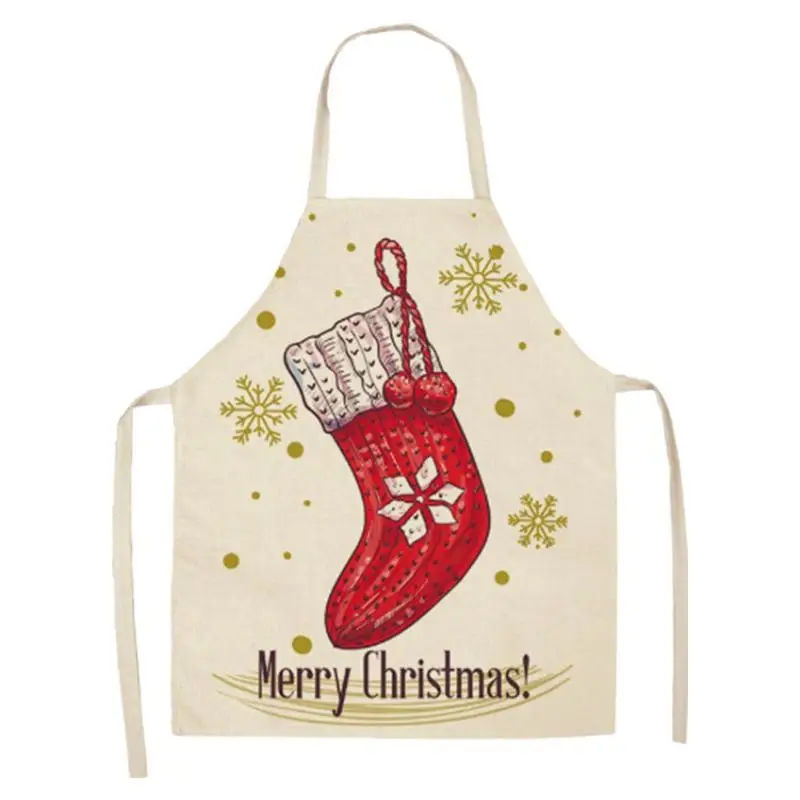 Christmas Kitchen Aprons For Woman Santa Claus Christmas Apron Xmas Decor Santa Claus kitchen housework cleaning apron smock