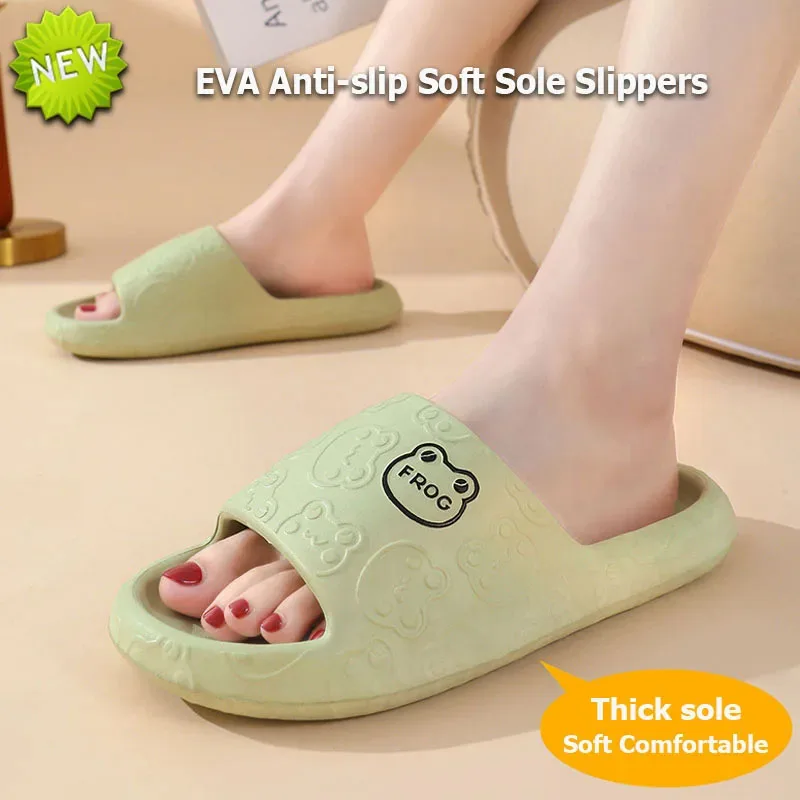 

New EVA Women's Sandals Fashion Cartoon Outdoor Slippers Thick Soft Sole Non-Slip Shoes for Women Men Home Bath Beach Slippers