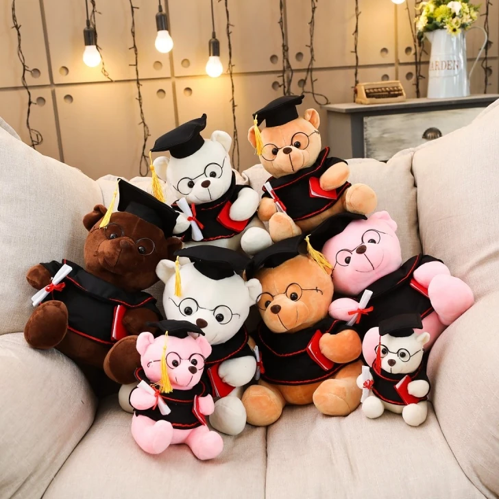 동물 봉제 인형 착용, 학사 코트, 졸업 인증서 곰, 카피바라 봉제 장난감, 학생 선물, 2024 신상 졸업 시즌