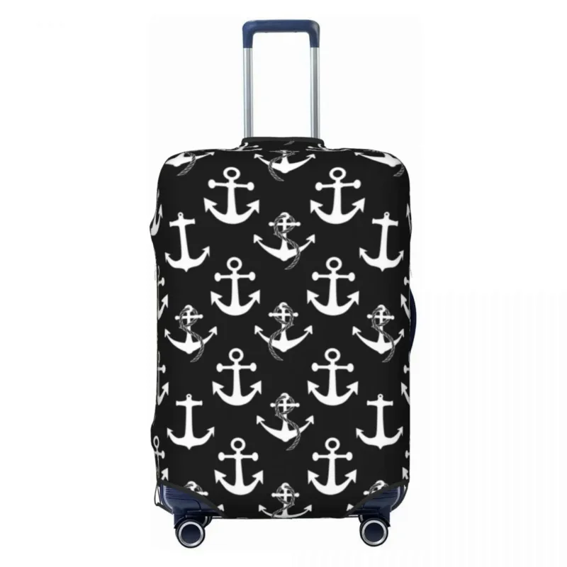 

Black And White Nautical Anchor Pattern Suitcase Cover Dust Proof Sailing Sailor Travel Luggage Covers for 18-32 inch