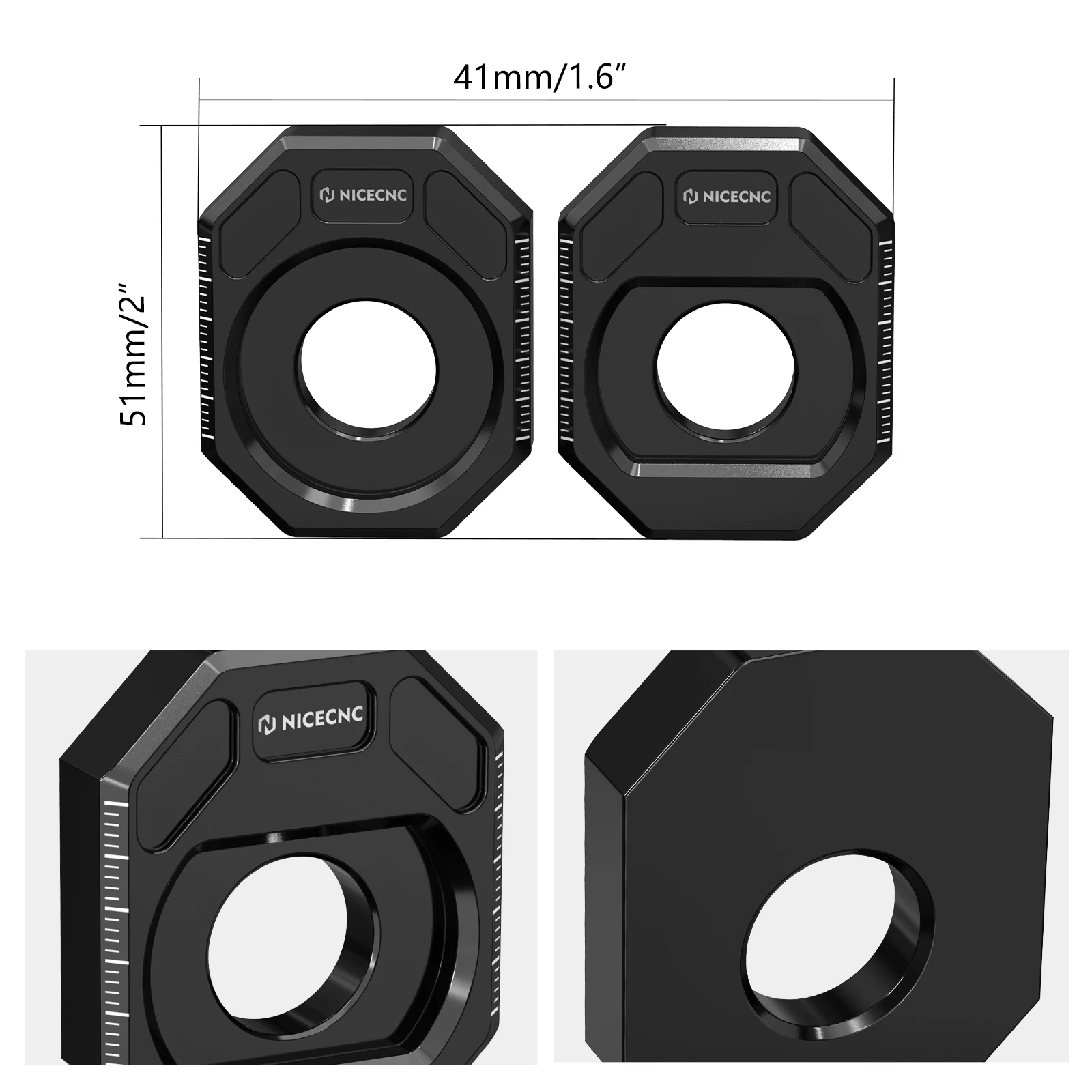 NICECNC Motorrad-Hinterachsblöcke, Kettenspannungseinsteller-Set für KTM 390 Adventure R 2025 390 Duke 390 Enduro R390 SMC R – Detail 8