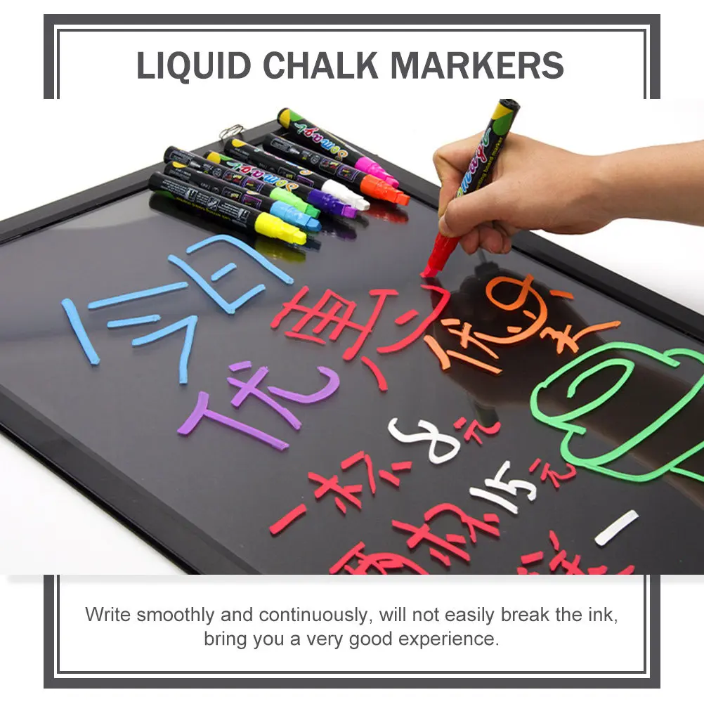 8Pcs 형광 마커 펜 학생을위한 프리미엄 화이트 보드 칠판 형광펜 펜 교실 그리기 다목적 사용
