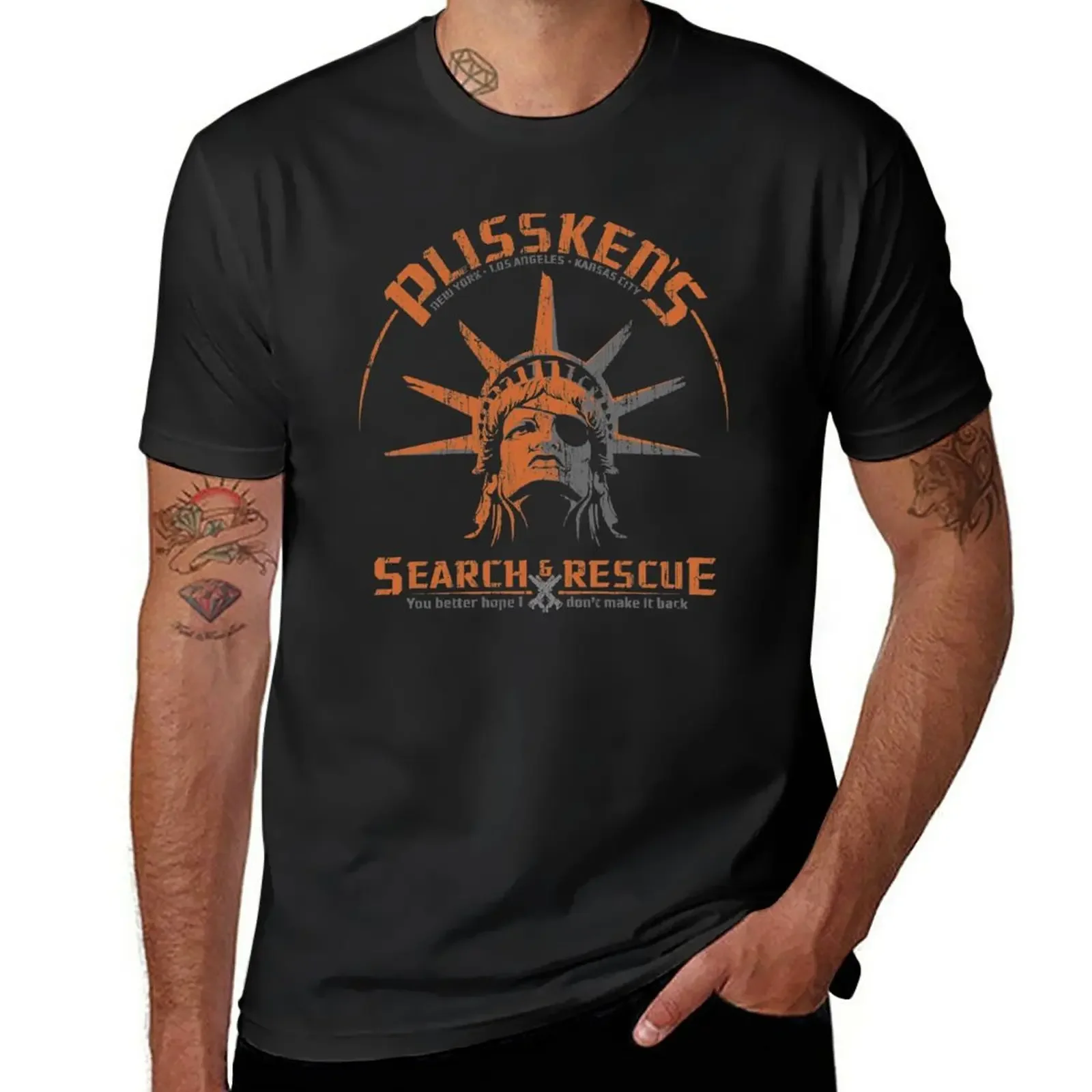 Snake Plissken’s Search & Rescue Pty Ltd T-Shirt plain hippie clothes t shirts for men