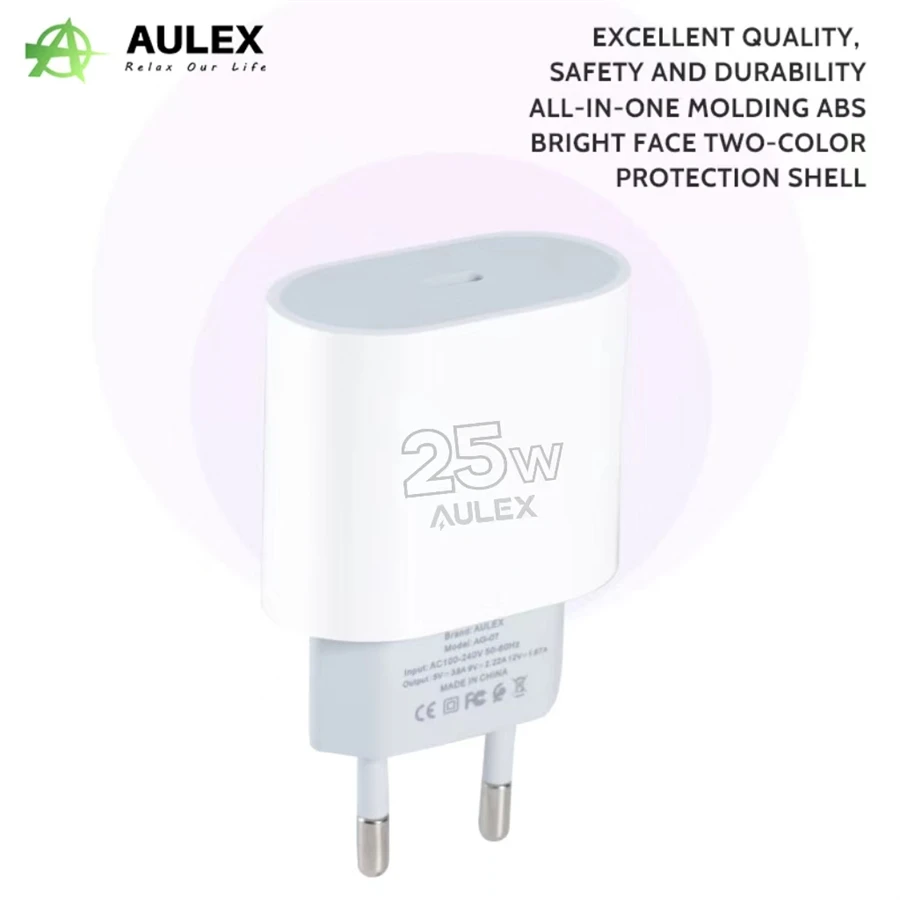 25W USB-C Fast Charger Adapter with PD Quick Charging Technology
