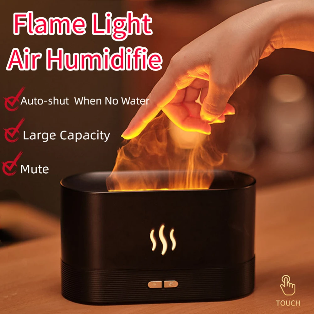 

Portable Air Humidifier Essential Aroma Oil Diffuser Mute Flame LED Light USB Charging Home Car Air Purifier Tools