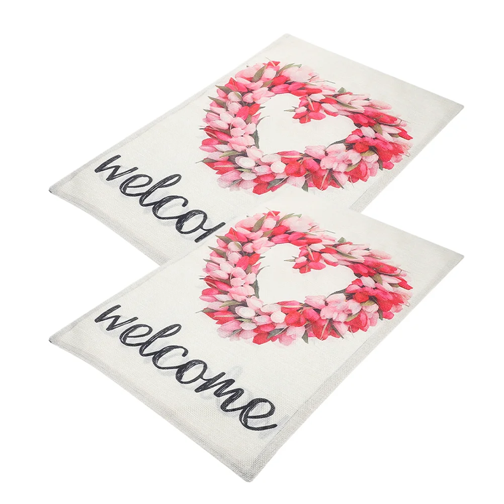 

2Pcs Valentine's Day Garden Flag Outdoor Yard Welcome Flag Festival Garden Flag Flagation