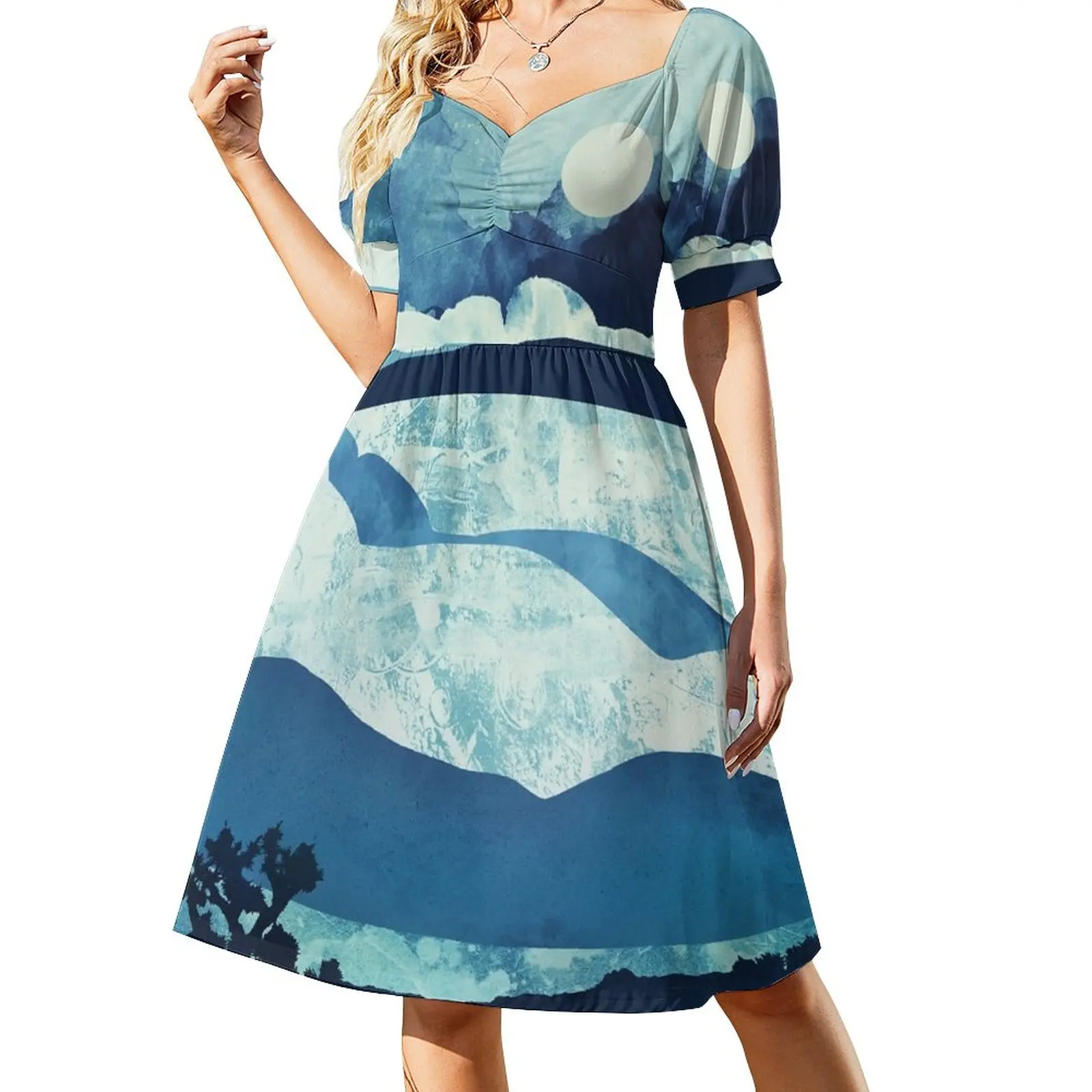 

Blue Desert Sleeveless Dress luxury dresses Bride dresses womans clothing
