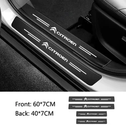 4Pcs Car Door Sill Protection Anti - Scratch Carbon Fiber Stickers (4pcs - black)