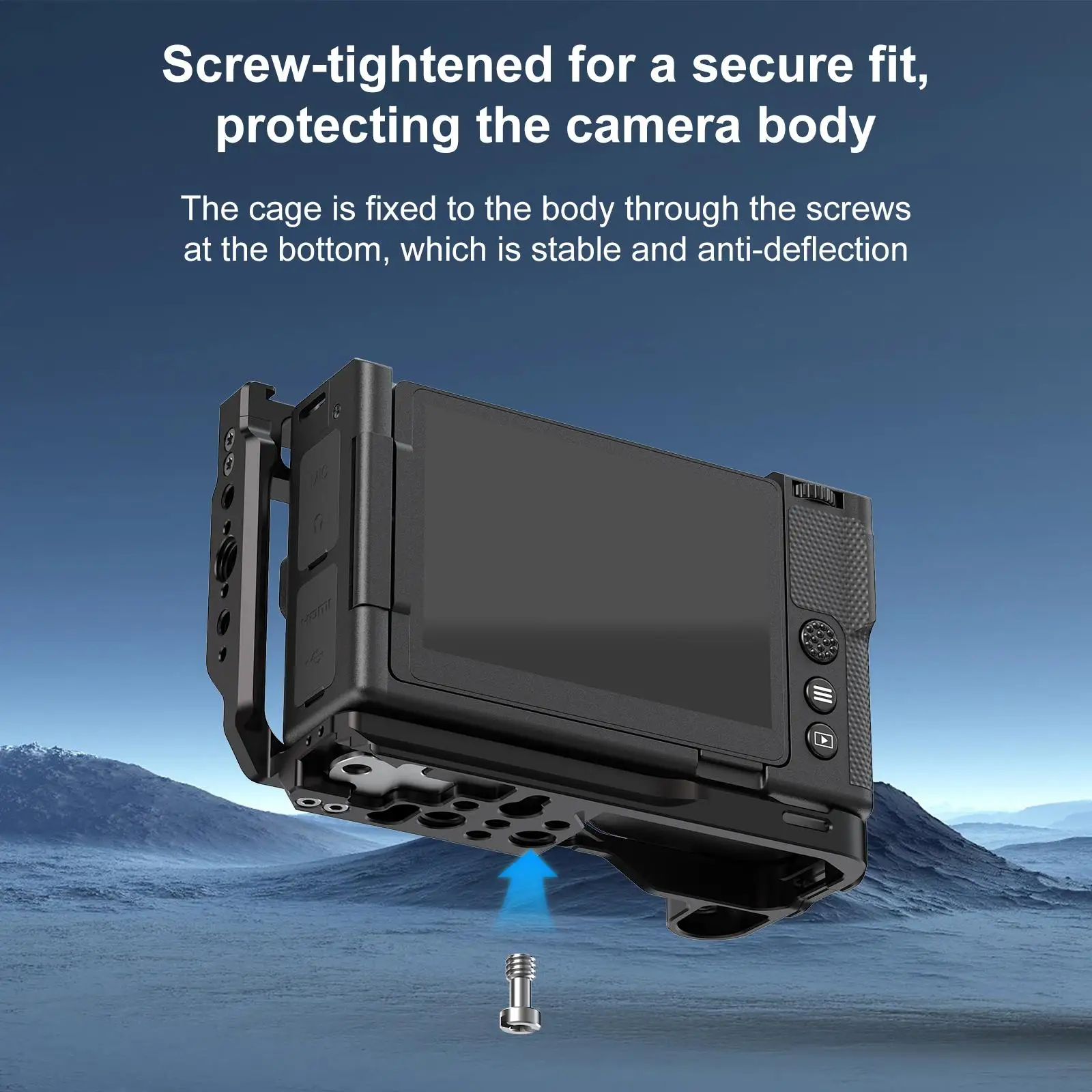 For Nikon ZR PULUZ Wood Handle Metal Camera Cage Expansion Frame