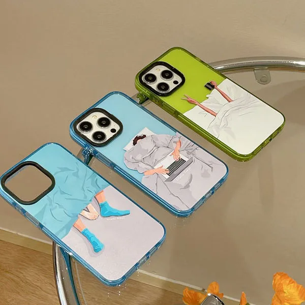 

2.0 Version Acrylic Upgrade Border Bed Phone Case Cover for IPhone 11 12 13 14 15 Pro Max Case for IPhone 15 Pro Max