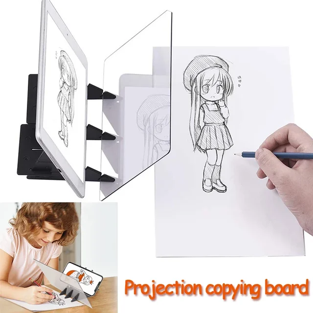 Kids Projection Drawing Copy Board Projector Painting Tracing Board Sketch Specular Reflection Dimming Bracket Montessori Toys 2