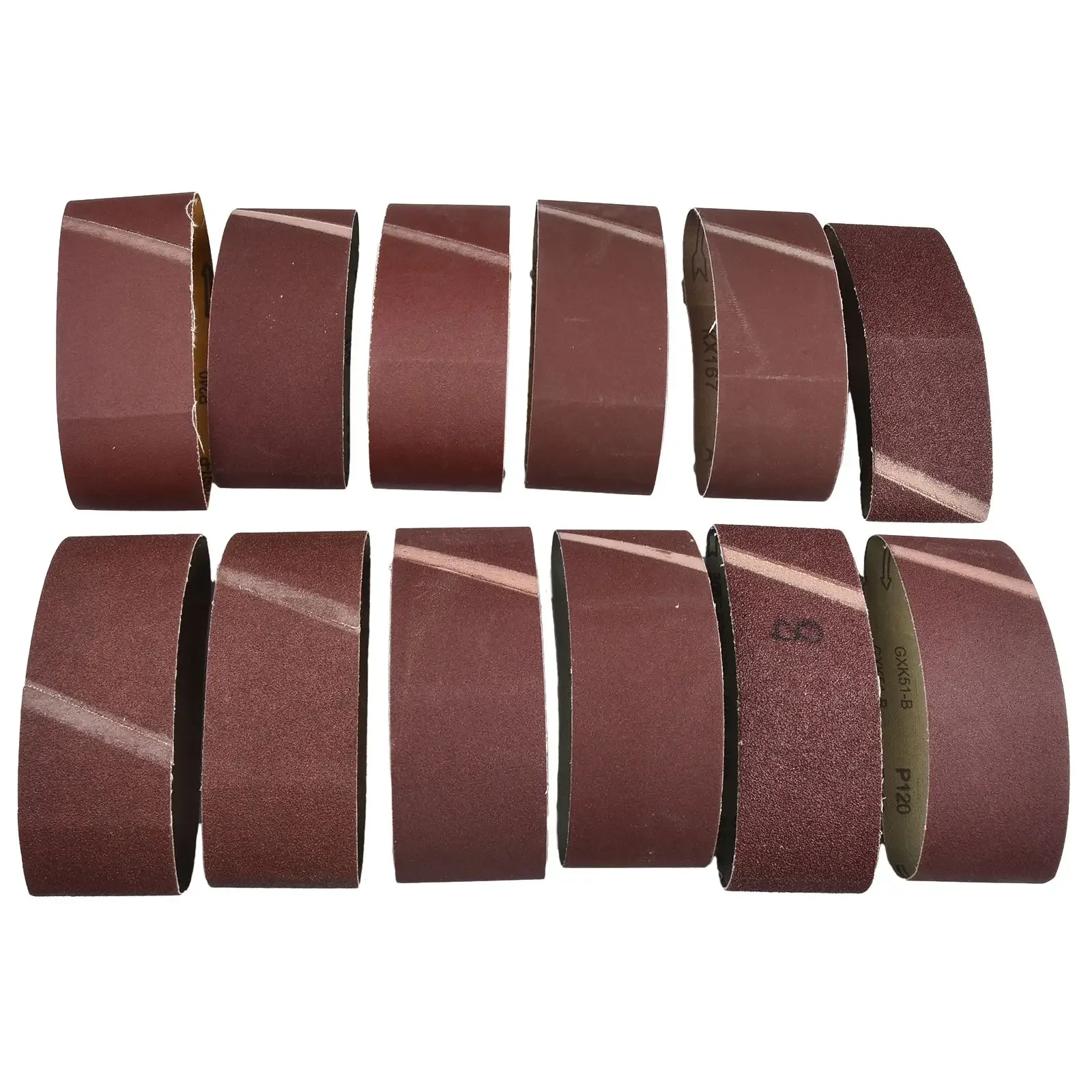 

12Pcs Sanding Belts Resin Emery Cloth 60/80/120/150/240/400 Grit Belt Sander Sandpaper For Wood/aluminum/non-ferrous Metal