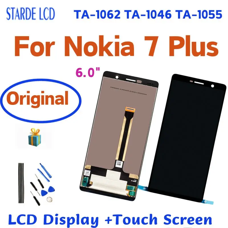 

6.1" Original For Nokia 7 Plus LCD Display Touch Screen Digitizer Assembly Replacement For Nokia TA-1046 TA-1055 TA-1062 LCD