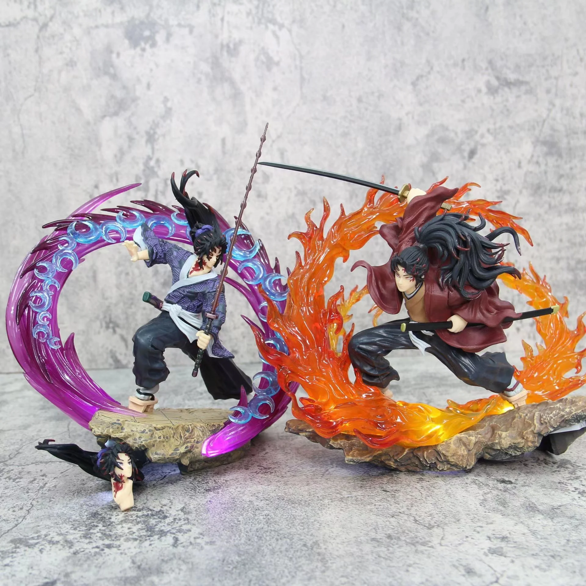 

Demon Slayer Anime Figure Kimetsu No Yaiba GK Kokushibo Tsugikuni Yoriichi with Light Hand Puppet Model Gift Collection Doll Toy