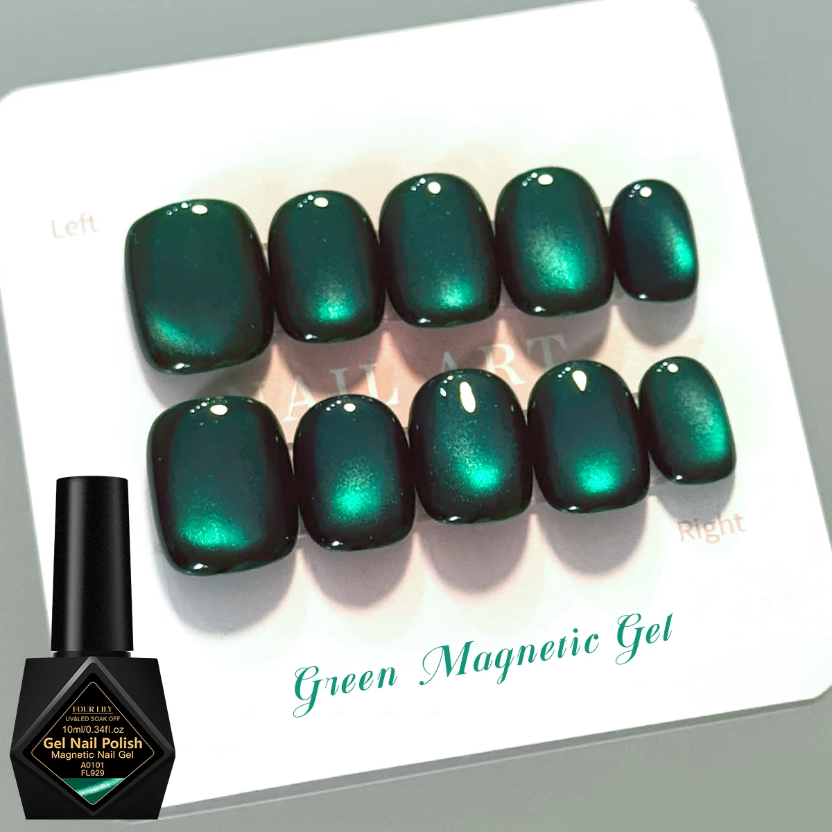 10ml Green Cat's Eye Nail Gel Polish Holographic Magnetic Nail Art UV LED Salon Supplies Varnish for Women Daily & Party Wearing