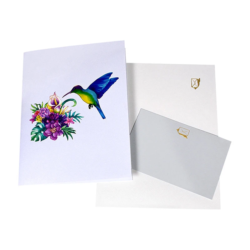 3D Hummingbird Pop Up Greeting Card For Mother's Day Valentine's Day Birthday Thank You Anniversary Festival Gift
