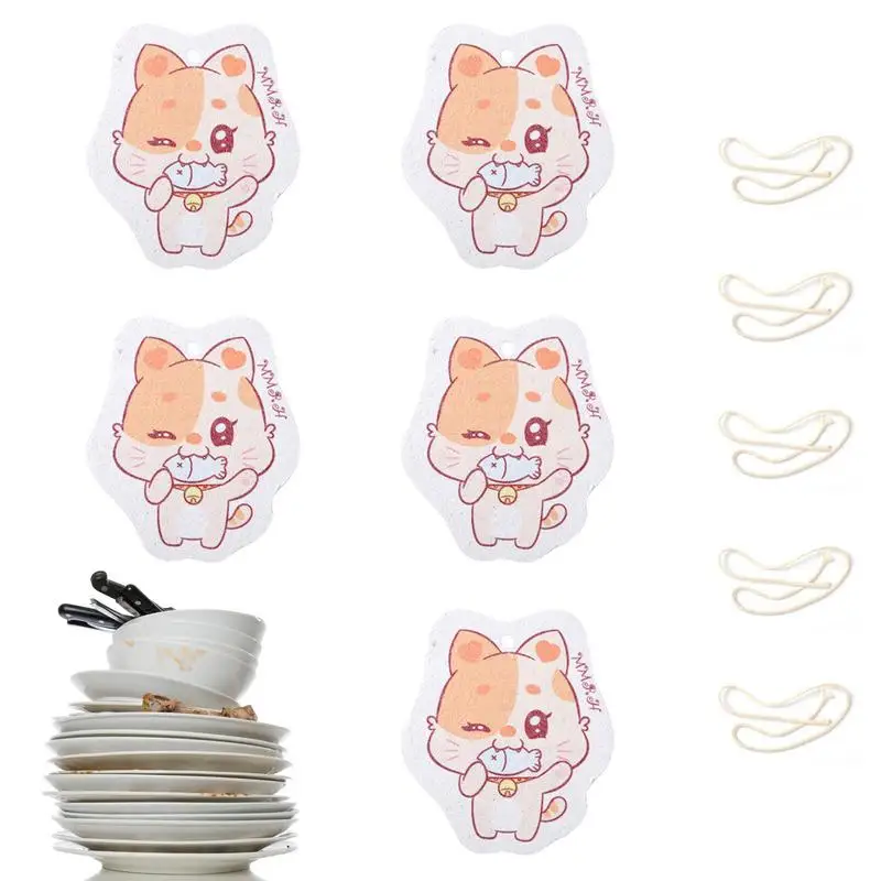 

Kitchen Dishwashing Sponge Cleaning Sponges Scouring Pad Compressed Wood Pulp Sponge Cartoon Dish Wipe Cleaning Tools