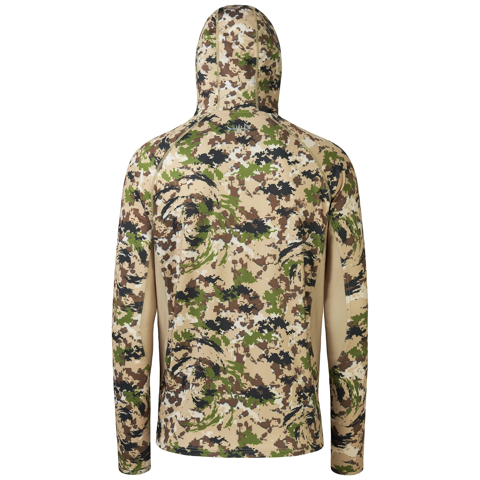 Bassdash Camo Fishing Hoodie for Men Sun Protection Face Mask UPF 50+ Hunting Long Sleeve Shirt tactical shirt