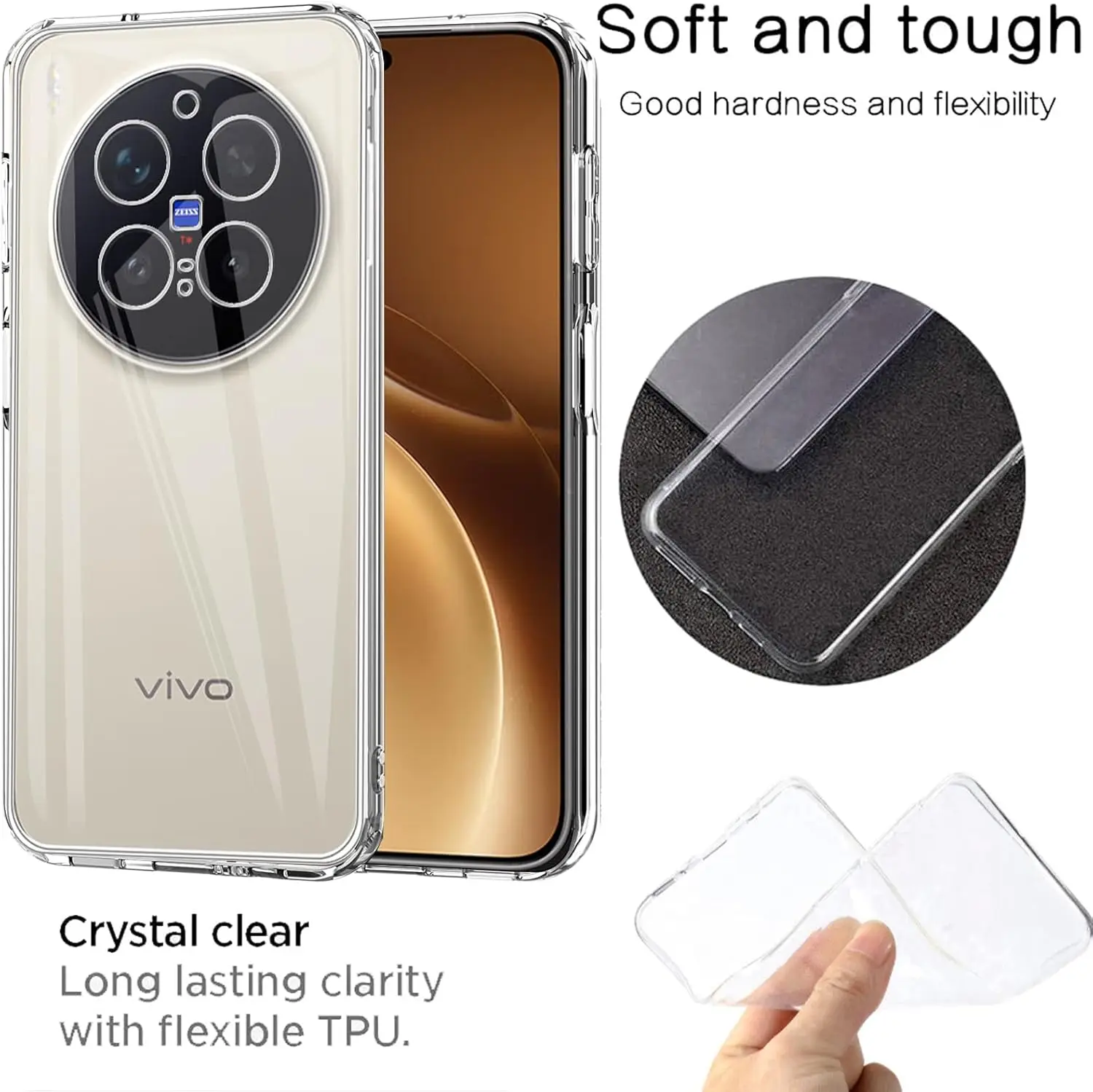 Ultra Thin Clear Soft TPU Camera Protection Phone Case Cover