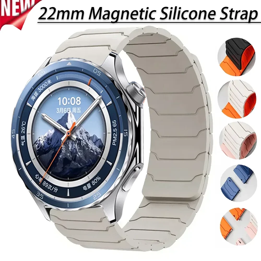 22mm Magnetic Silicone Strap - Universal Smartwatch Band Replacement