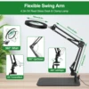 Toolour 5X 10X Magnifying Glass with Light and Stand 3 Lighting Dimmable Magnifier Soldering Magnifying Glass for DIY Close Work 5