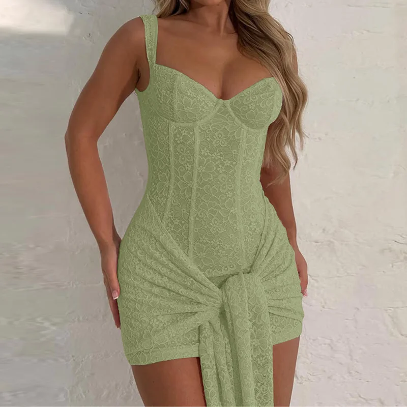 Hugcitar Frauen Fashion Floral Print Straps Patchwork Bandage Zipper Sexy Bodycon Mini Kleid Sommer Outfit Festival Nachtclub – Detail 19